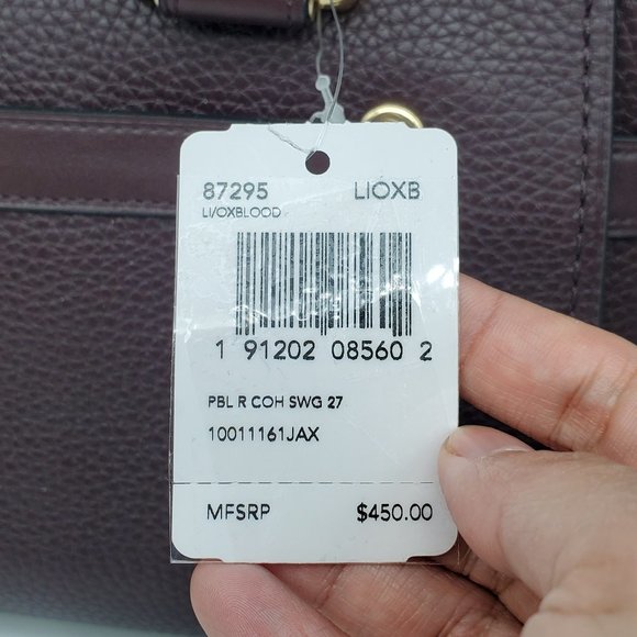 Coach Swagger 27 Satchel 87295 Oxblood - Picture 8 of 8